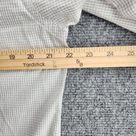 Eton Size 15 Button Up Shirt Long Sleeve Cotton Designer French Cuff Gray Check - Picture 15 of 16